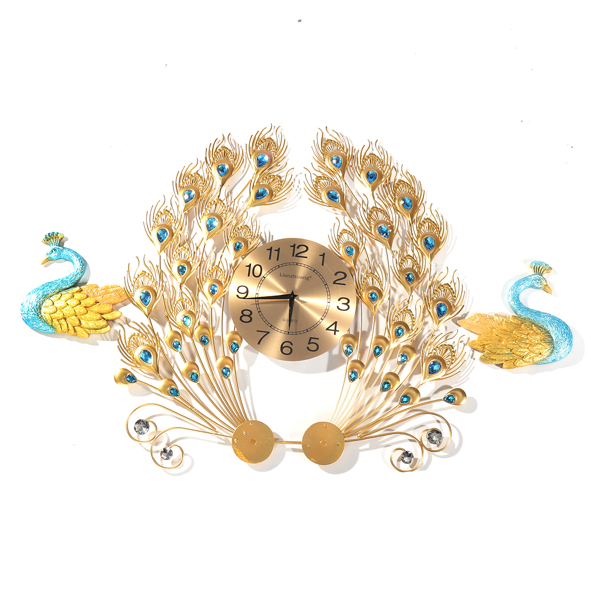 3D-Peacock-Wall-Clock-Large-Accurate-Mute-Metal-Art-Creative-Decor-Home-1743546-13