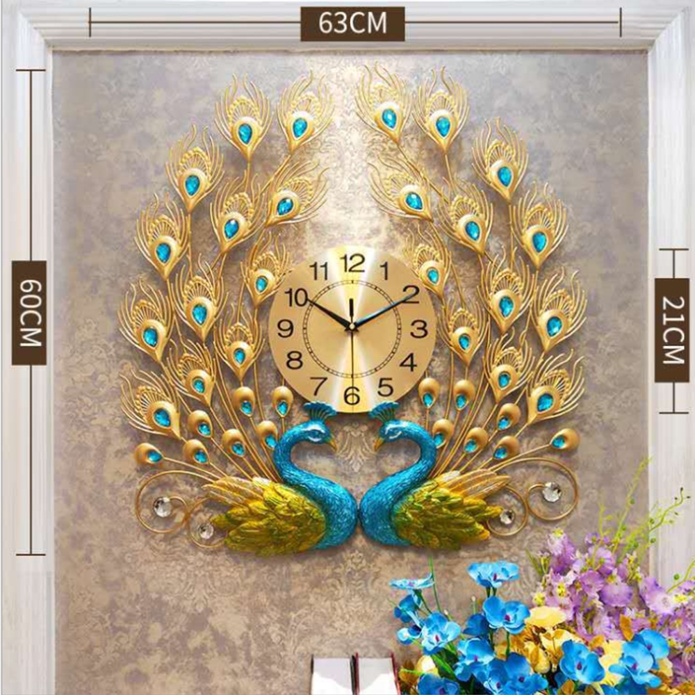 3D-Peacock-Wall-Clock-Large-Accurate-Mute-Metal-Art-Creative-Decor-Home-1743546-5