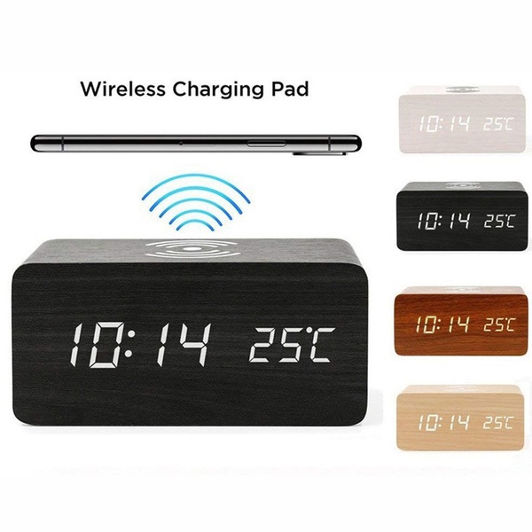 Bakeey-3-in-1-Qi-Wireless-Charger--LED-Digital-Alarm-Clock--Thermometer-Modern-Wooden-1638515-3