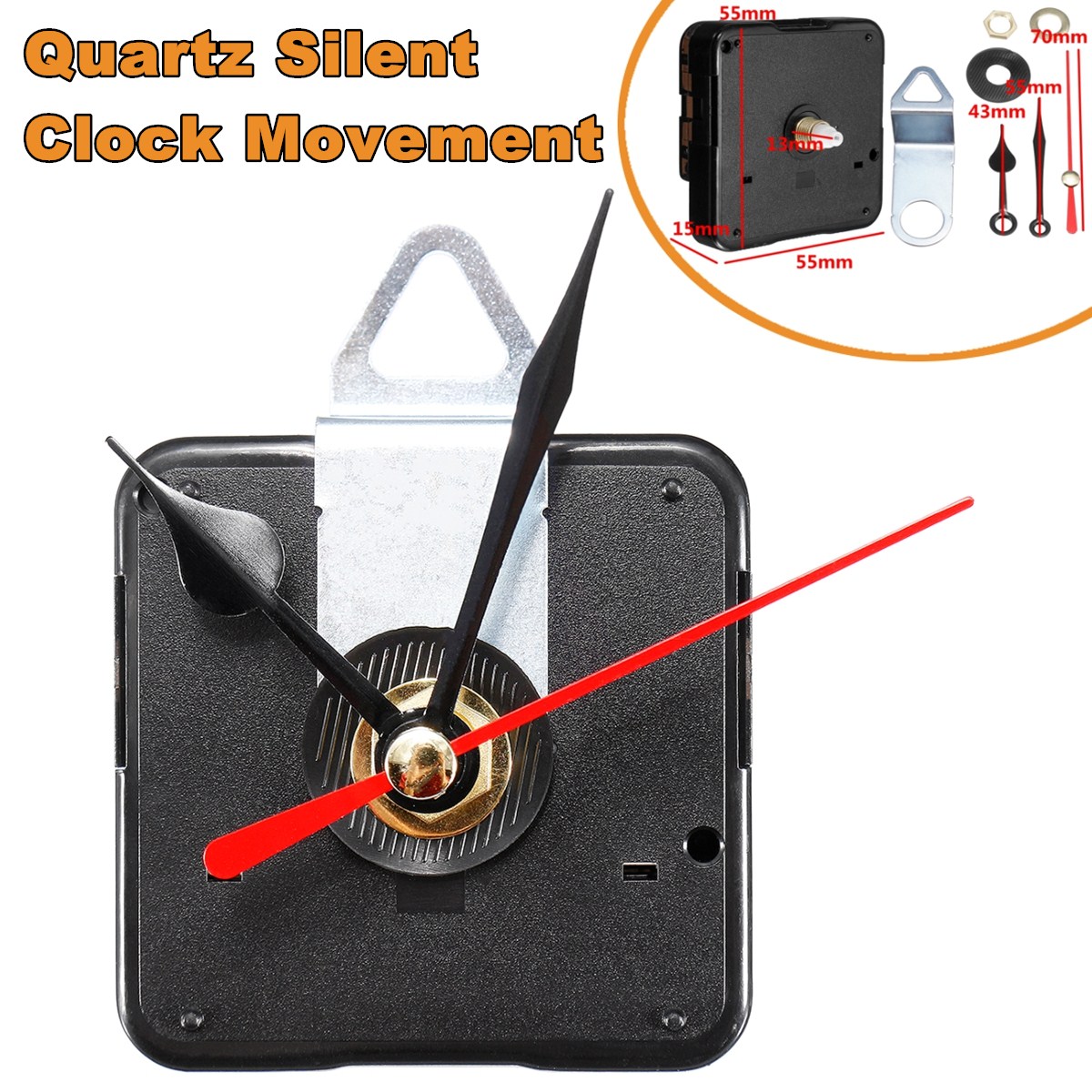 Quartz-Silent-Clock-Movement-Mechanism-Module-DIY-Kit-Hour-Minute-Second-Hand-Red-1337240-1