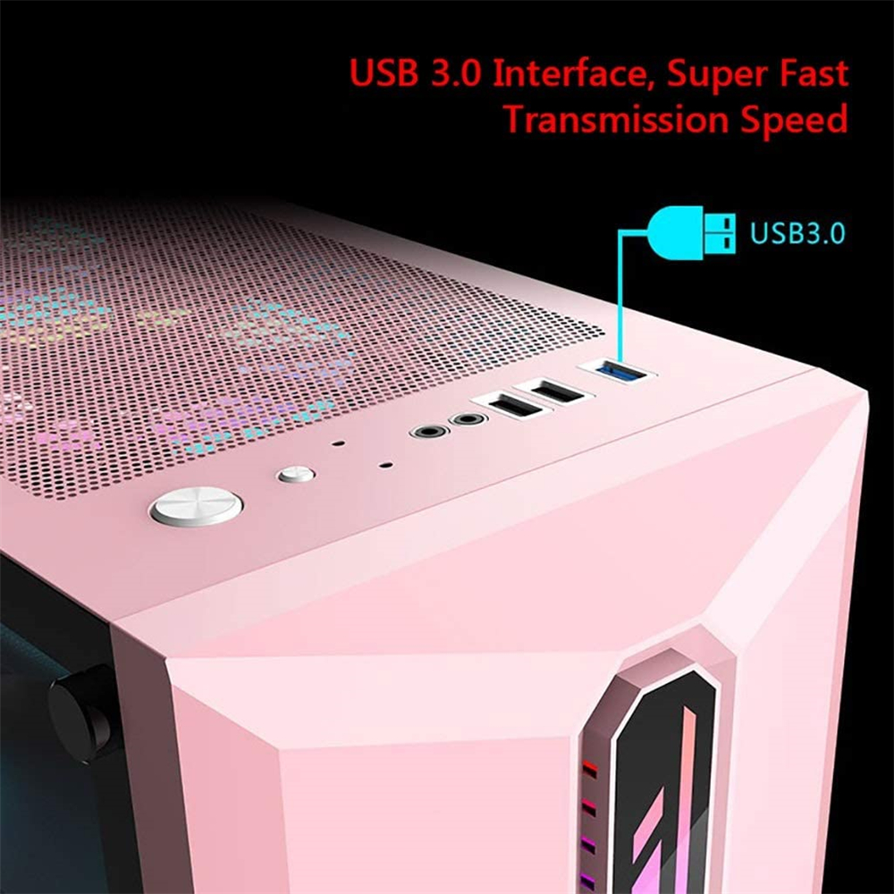 GAMEKM-Computer-Case-Mid-Tower-ATXM-ATXITX-Acrylic-Side-Panel-RGB-Gaming-Computer-PC-Case-USB-30USB--1820803-5