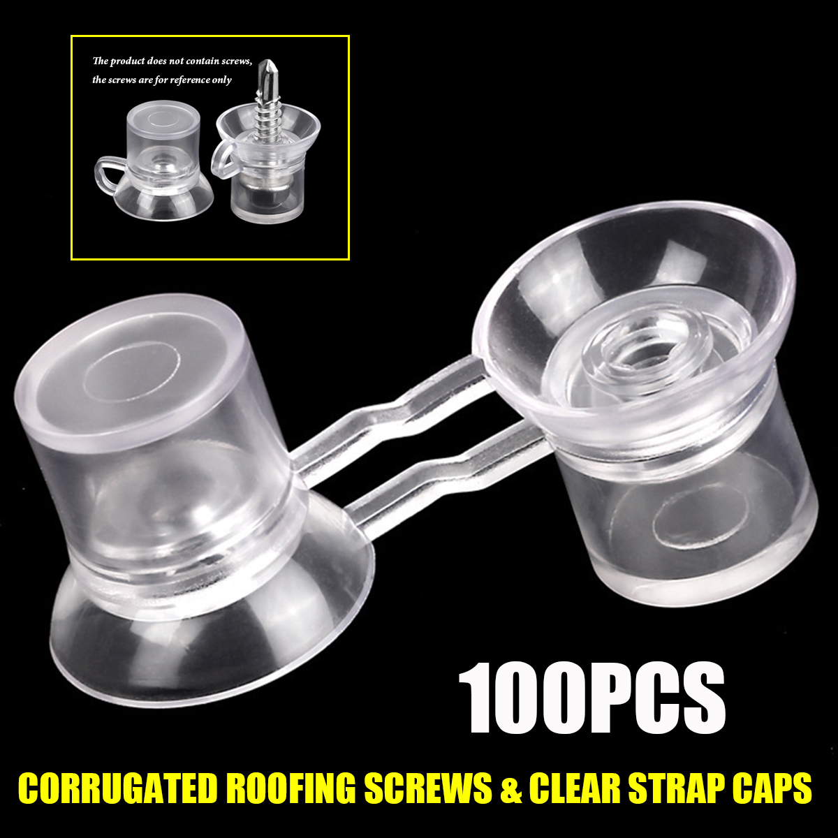 100Pcs-3quot-75mm-Corruhated-Roofing-Plastic-Screw-Cover-Clear-Strap-Caps-1675001-1