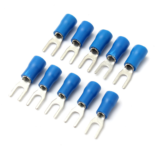 10PCS-Blue-Insulated-Fork-Wire-Connector-Electrical-Crimp-Terminal-16-14AWG-979929-3