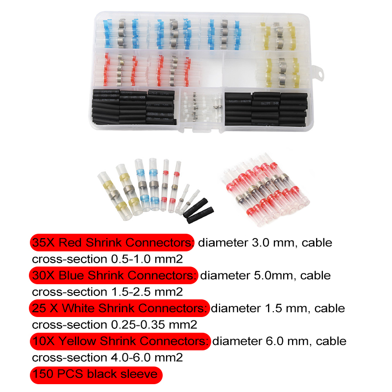 250pcs-Waterproof-Heat-Shrink-Tube-Butt-Terminals-Solder-Seal-Sleeve-Wire-Connectors-1667234-4