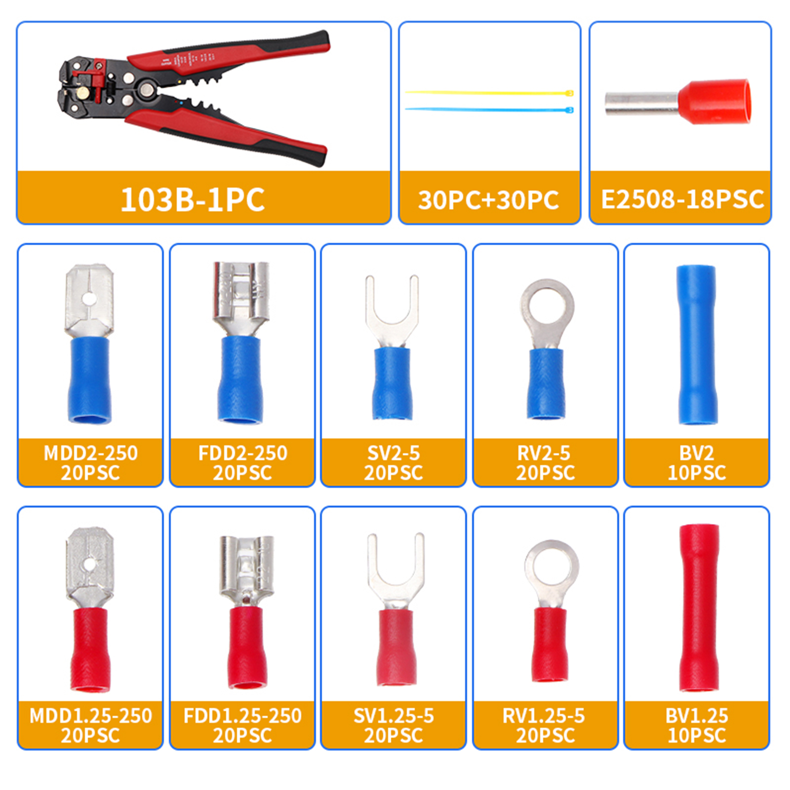 260PCS-Crimp-Cable-Terminals-Set-Kit-Heat-Shrink-Insulated-Wire-Electrical-Connector-Assorted-Box-wi-1918948-10