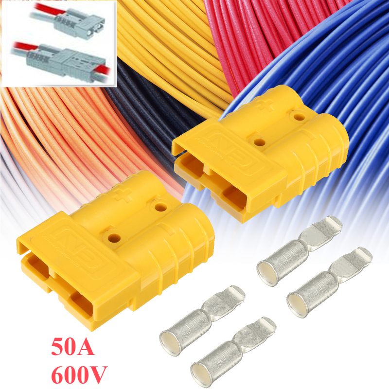 2Pcs-50A--DC1224V-Anderson-Style-Plug-Connectors-Anderson-Power-Plug-4X-Terminals-Yellow-1203842-8