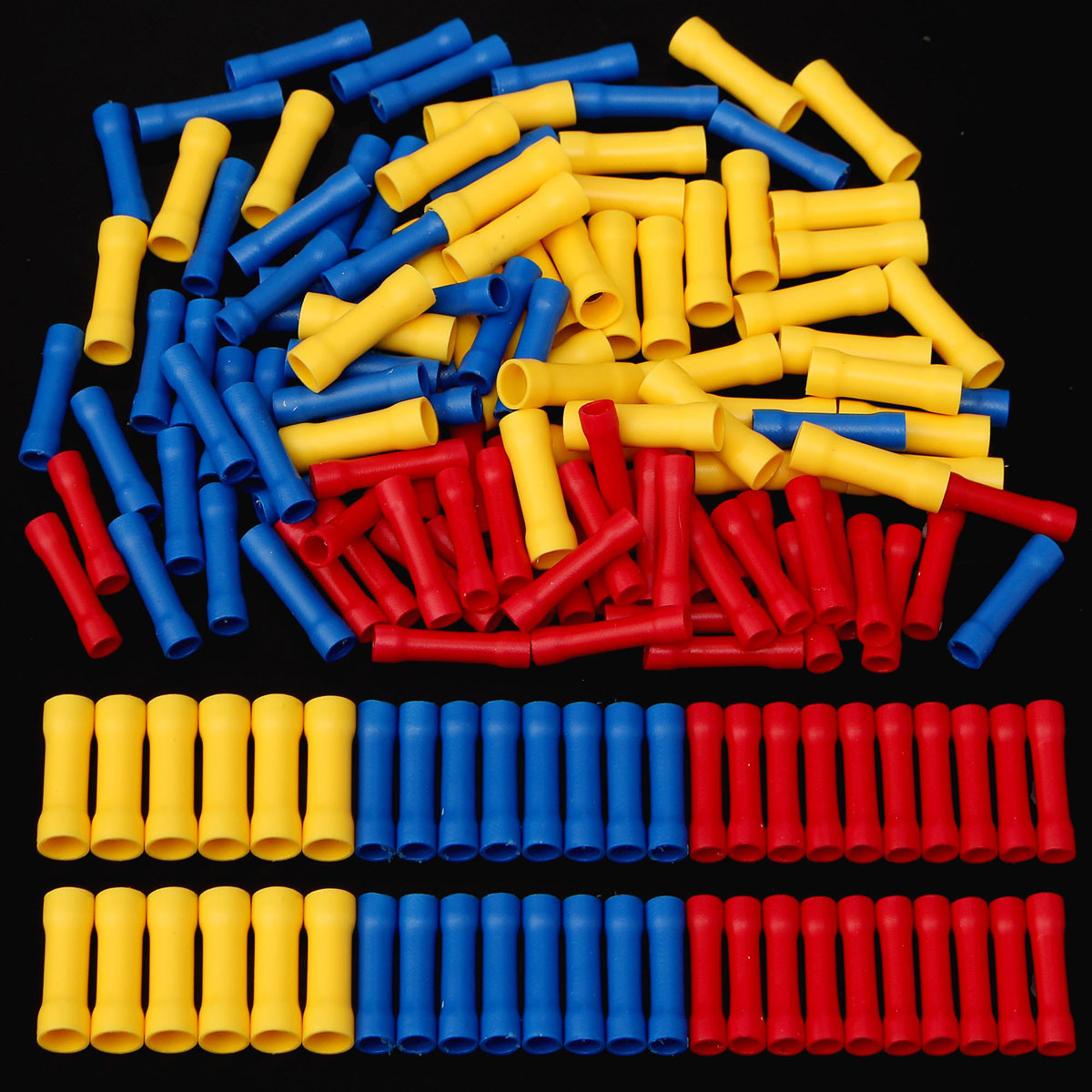 50Pcs-Insulated-Butt-Wire-Connector-Crimp-Terminal-10-22AWG-05-60mmsup2-PVC-Kit-1072505-2