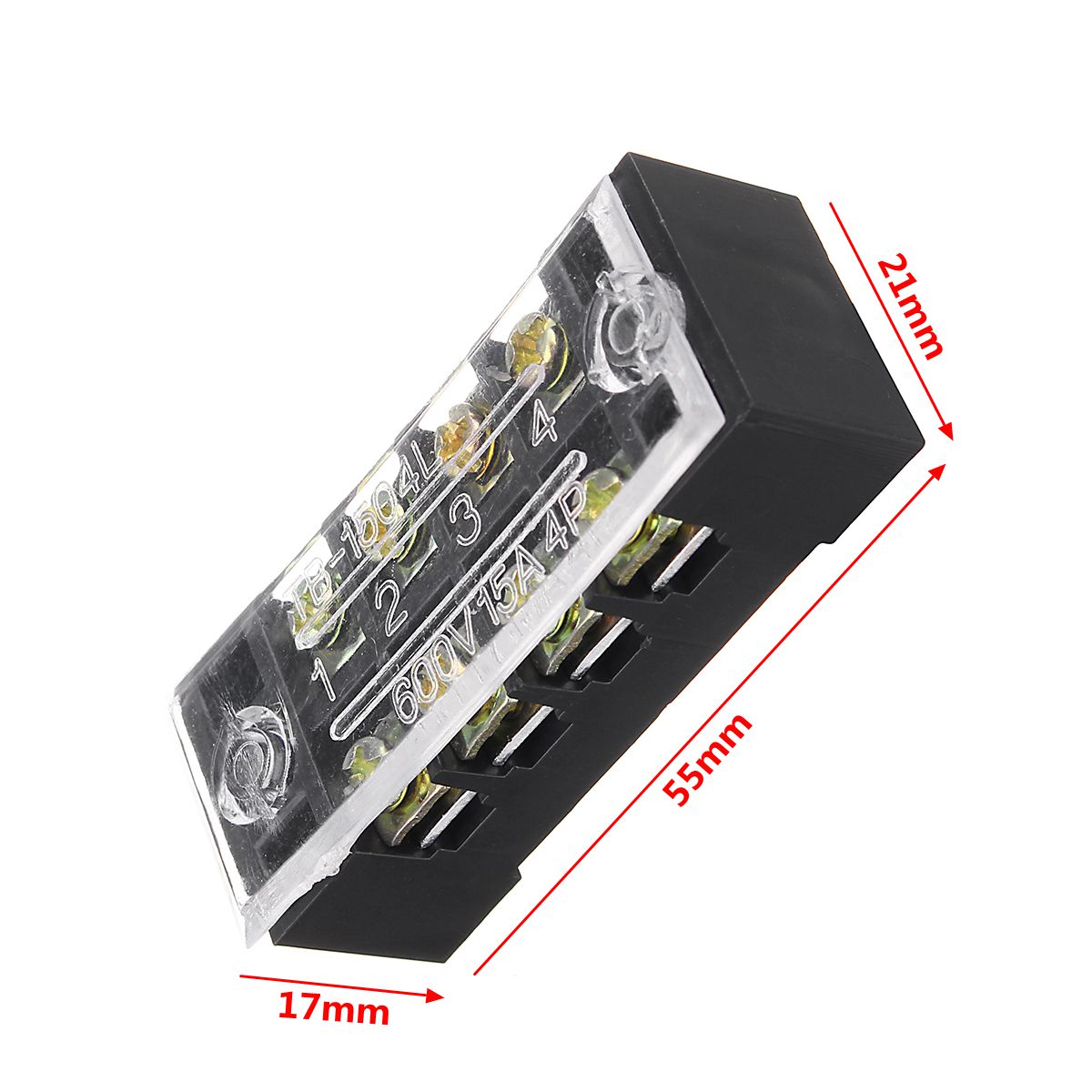 600V-15A-Dual-Rows-4-Position-Screw-Terminal-Strip-RedBlack-Pre-Insulated-Terminal-Block-Strip-1356857-10