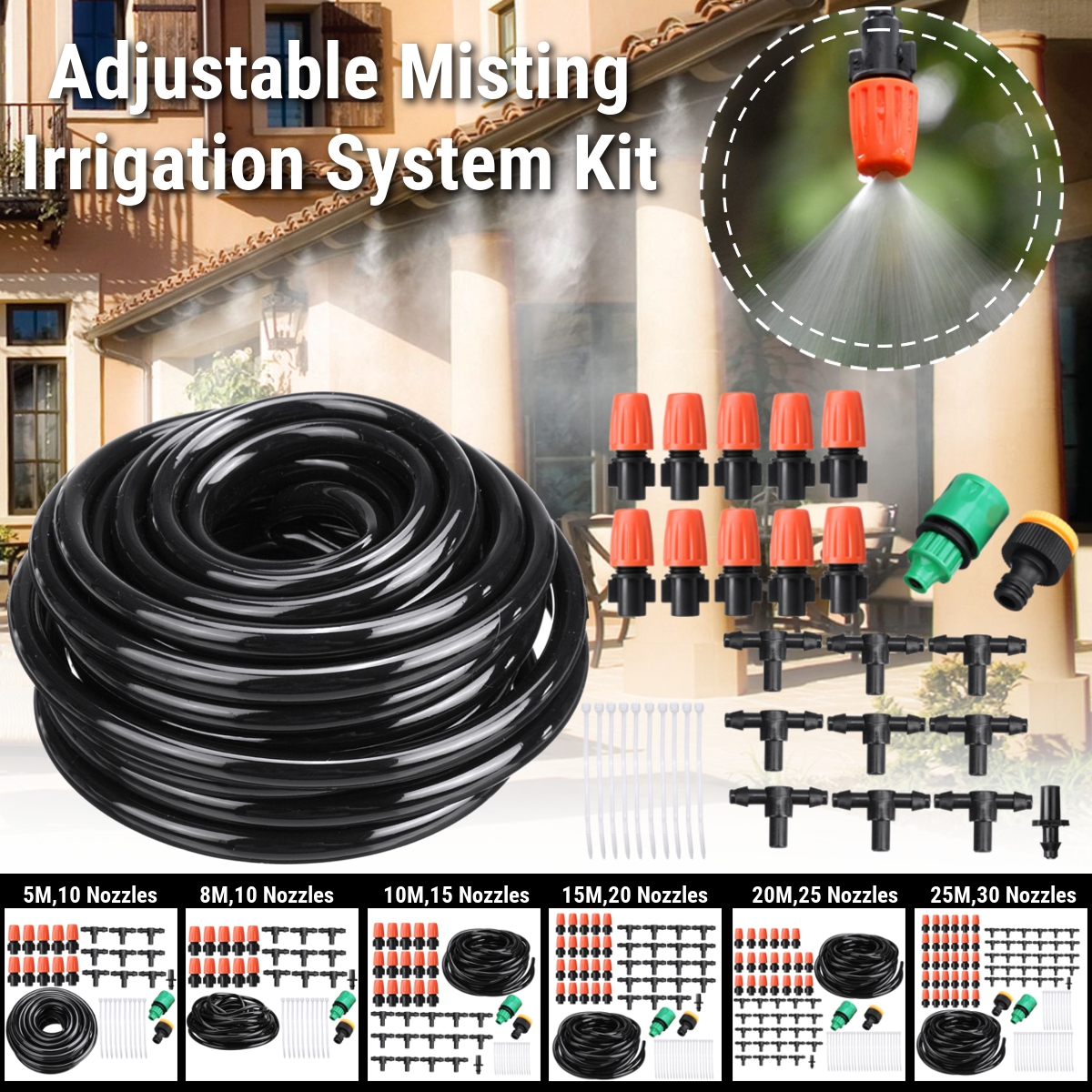 Adjustable-Water-Misting-Cooling-Irrigation-System-Kit-Tubing-Hose-5M8M10M15M20M25M-with-Mist-Nozzle-1687301-1