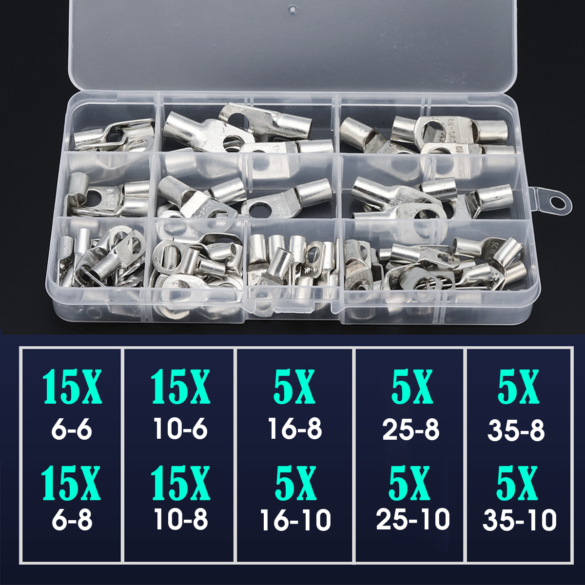 Excellway-90-Pc-Tinned-Copper-Terminals-Cable-Terminals-Connector-Cable-lugs-Battery-SC-Terminals-1335898-2