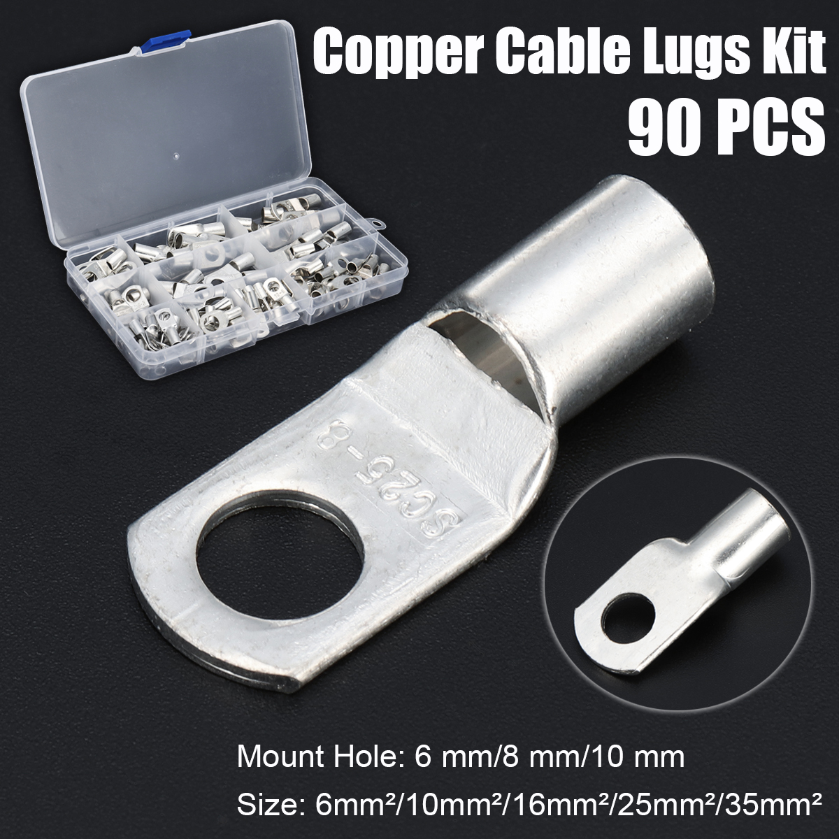 Excellway-90-Pc-Tinned-Copper-Terminals-Cable-Terminals-Connector-Cable-lugs-Battery-SC-Terminals-1335898-3