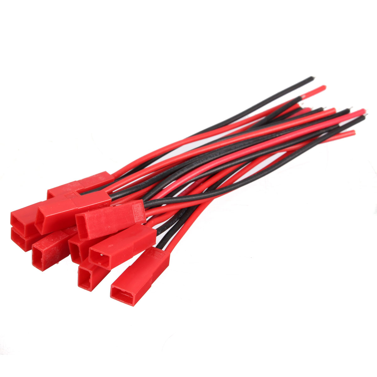 Excellwayreg-10-Pairs-2-Pins-JST-Male--Female-Connectors-Plug-Cable-Wire-Line-110mm-Red-1268119-1