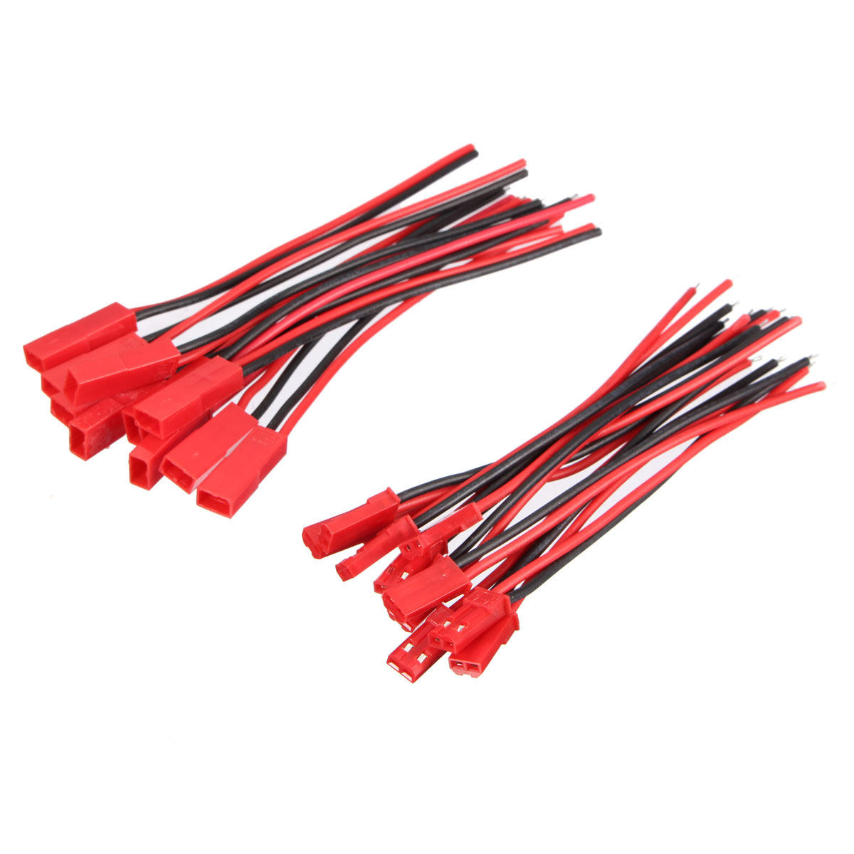 Excellwayreg-10-Pairs-2-Pins-JST-Male--Female-Connectors-Plug-Cable-Wire-Line-110mm-Red-1268119-2