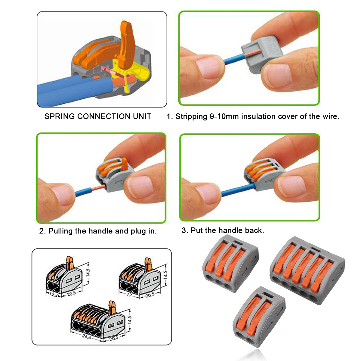 Excellwayreg-30Pcs-235-Holes-Spring-Conductor-Terminal-Block-Electric-Cable-Wire-Connector-1389031-2