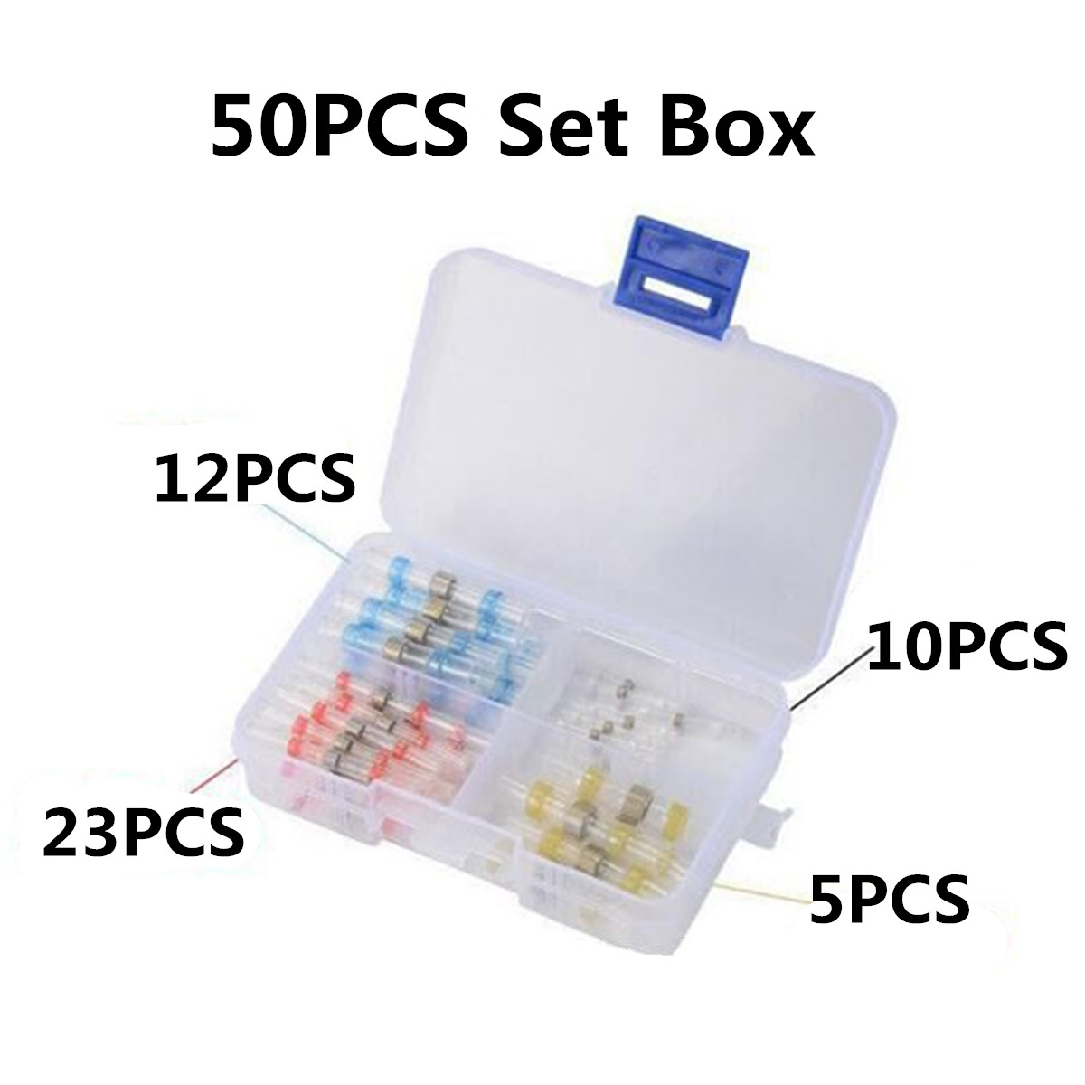 Excellwayreg-50100pcs-Solder-Seal-Heat-Shrink-Tube-Butt-Wire-Connector-Terminal-Waterproof-4-Size-1354593-5