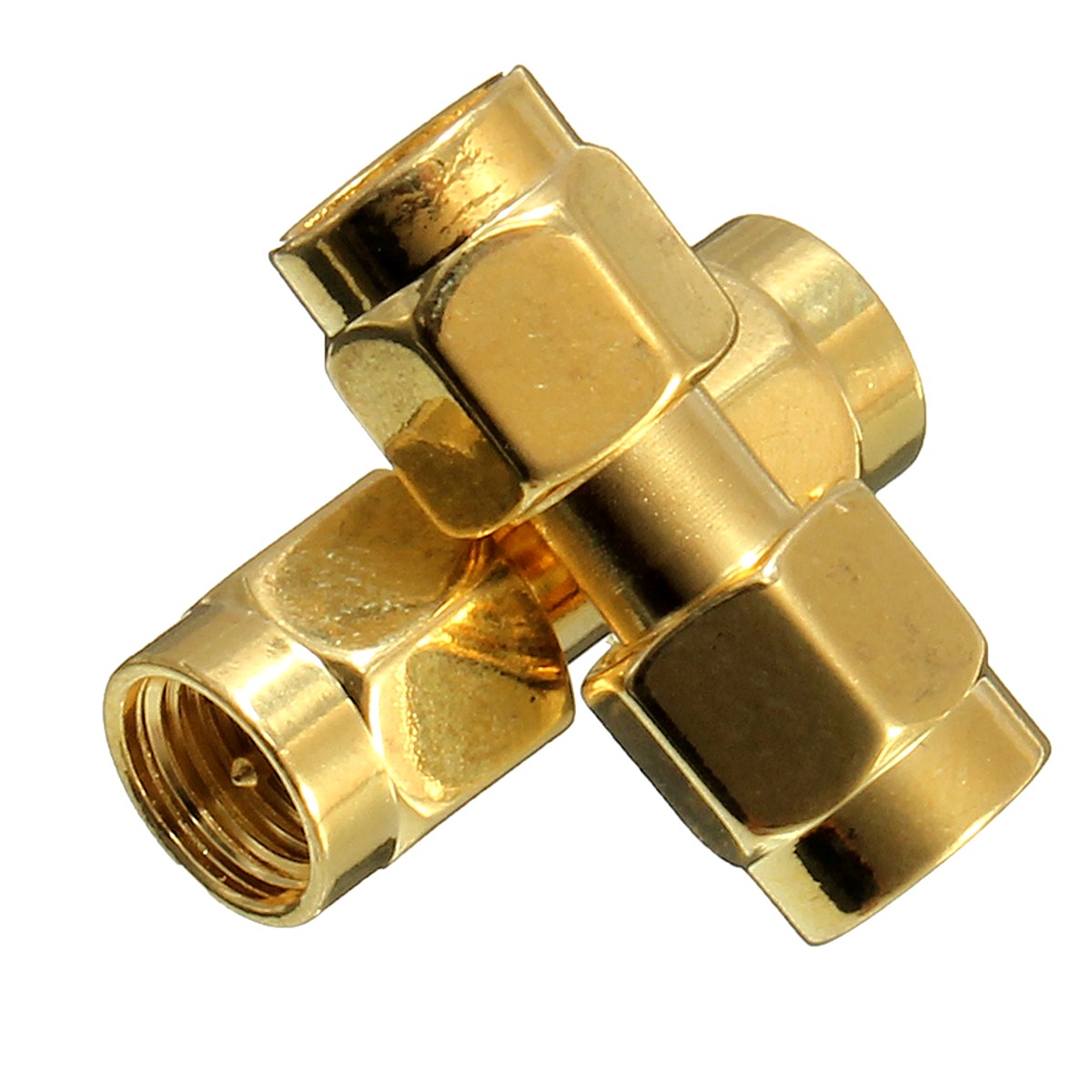 Excellwayreg-CA01-2Pcs-Copper-SMA-Male-To-SMA-Male-Plug-RF-Coaxial-Adapter-Connector-1073343-1