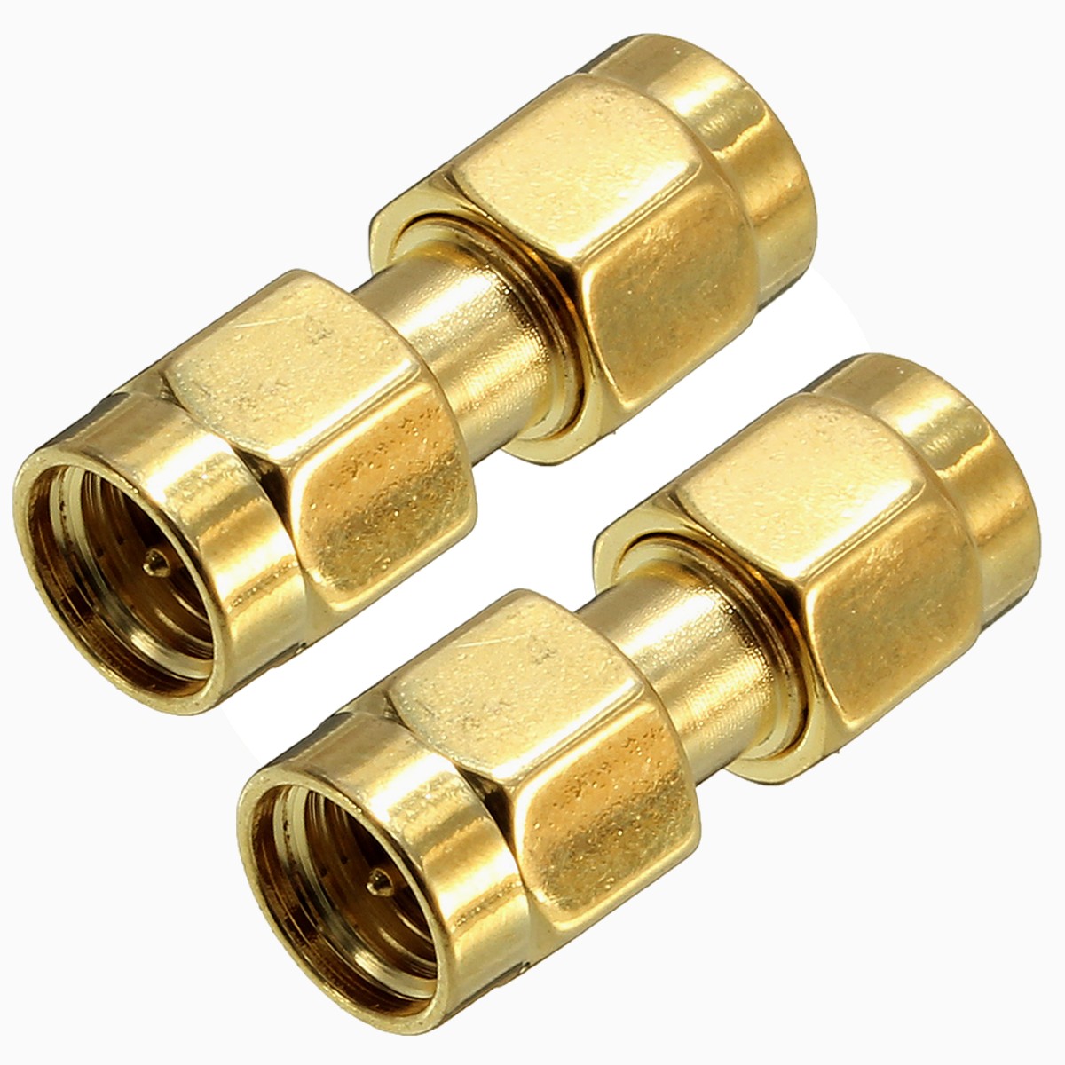 Excellwayreg-CA01-2Pcs-Copper-SMA-Male-To-SMA-Male-Plug-RF-Coaxial-Adapter-Connector-1073343-2