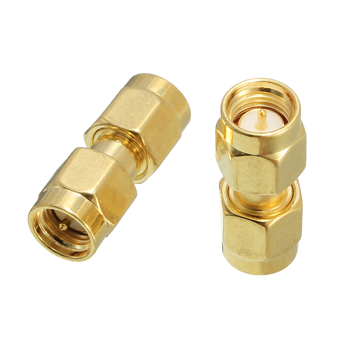 Excellwayreg-CA01-2Pcs-Copper-SMA-Male-To-SMA-Male-Plug-RF-Coaxial-Adapter-Connector-1073343-3