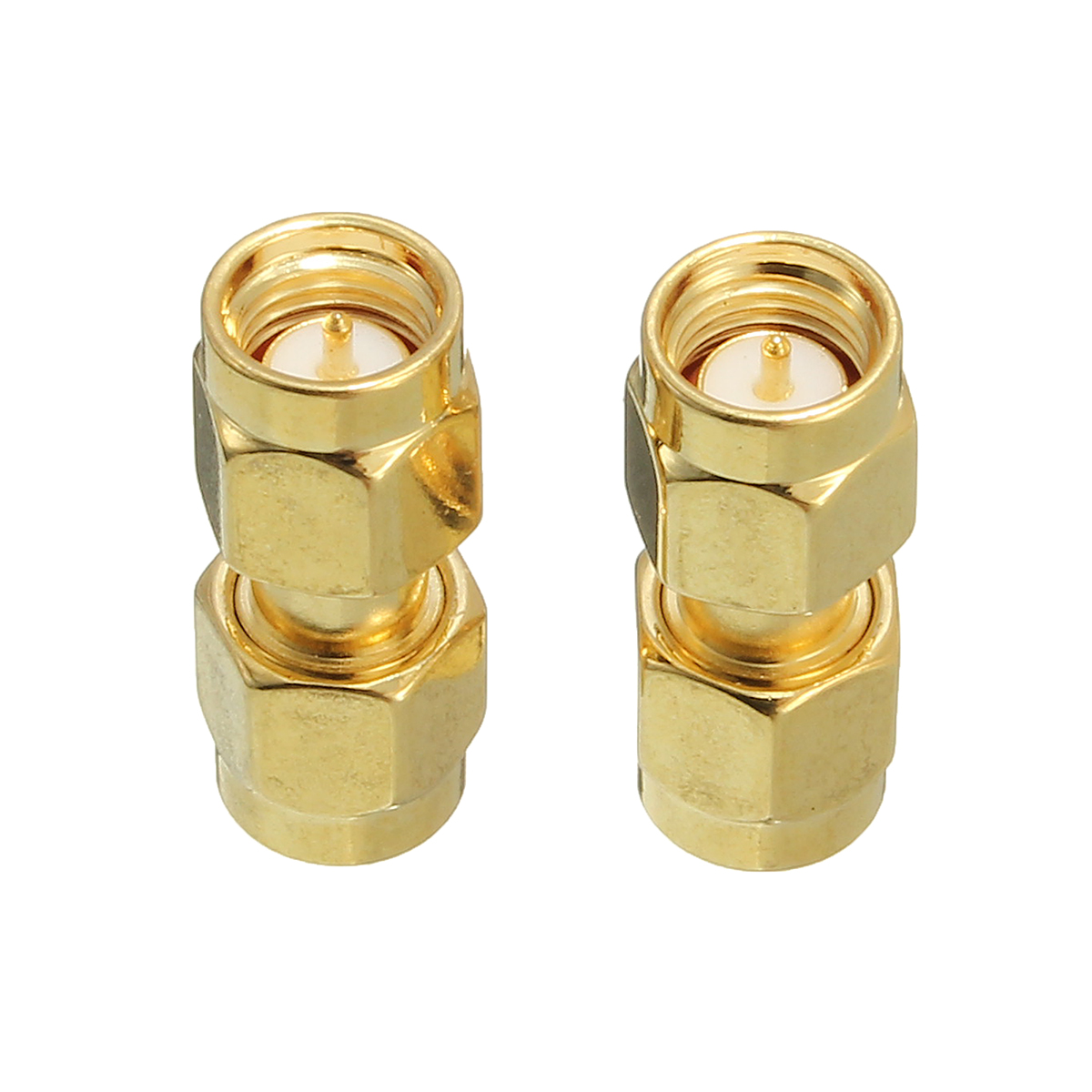 Excellwayreg-CA01-2Pcs-Copper-SMA-Male-To-SMA-Male-Plug-RF-Coaxial-Adapter-Connector-1073343-4