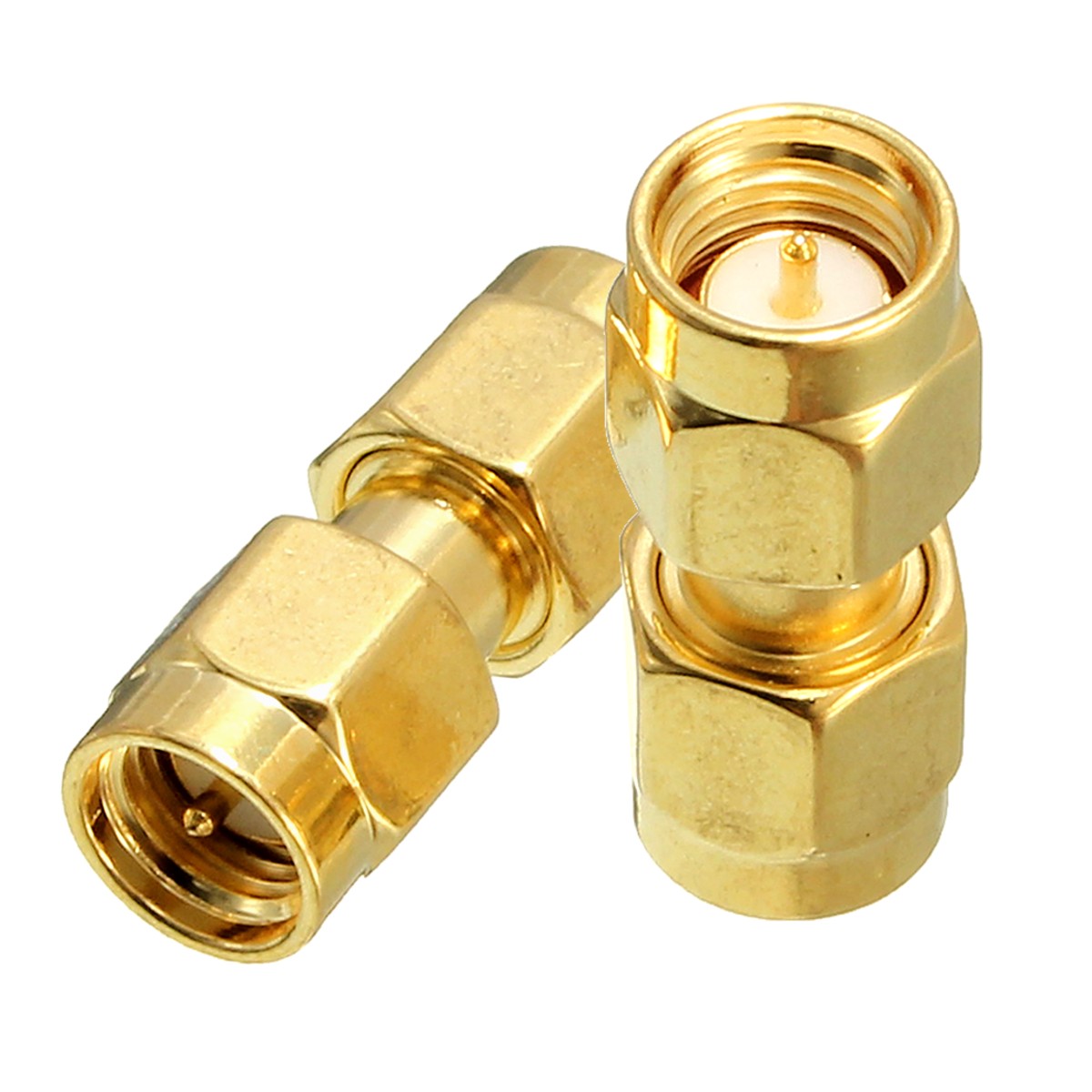 Excellwayreg-CA01-2Pcs-Copper-SMA-Male-To-SMA-Male-Plug-RF-Coaxial-Adapter-Connector-1073343-5