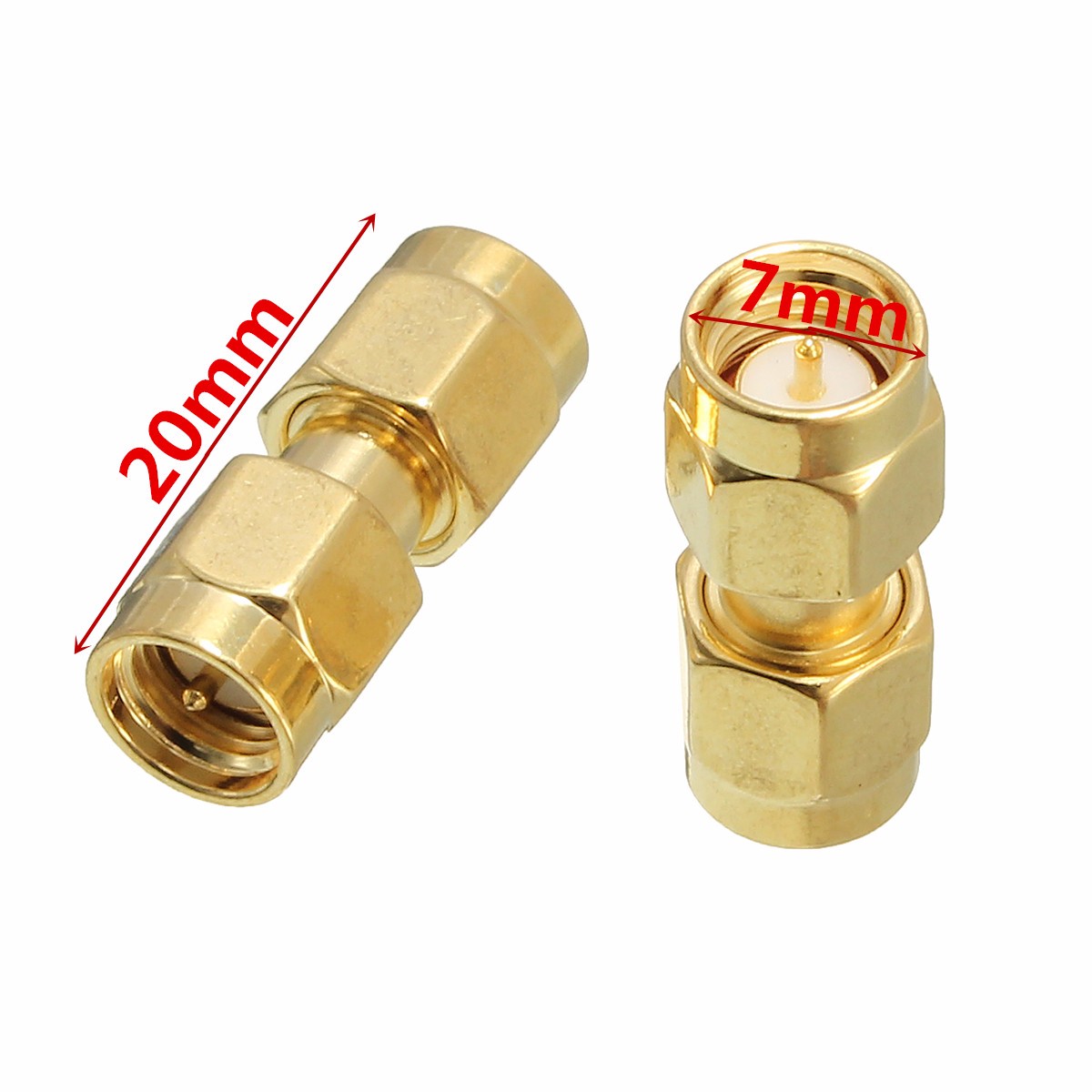 Excellwayreg-CA01-2Pcs-Copper-SMA-Male-To-SMA-Male-Plug-RF-Coaxial-Adapter-Connector-1073343-9