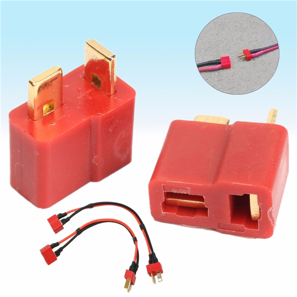 Excellwayreg-DC-012-20pcs-T-Plug-Male--Female-Connectors-Deans-Style-For-RC-LiPo-Battery-1304841-1