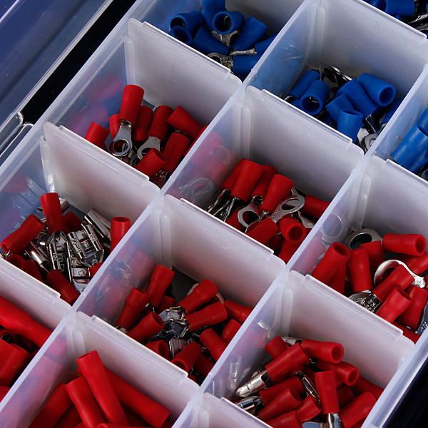 Excellwayreg-EC09-358Pcs-Insulated-Electrical-Wire-Terminals-Crimp-Connector-Butt-Spade-Kit-1090407-7