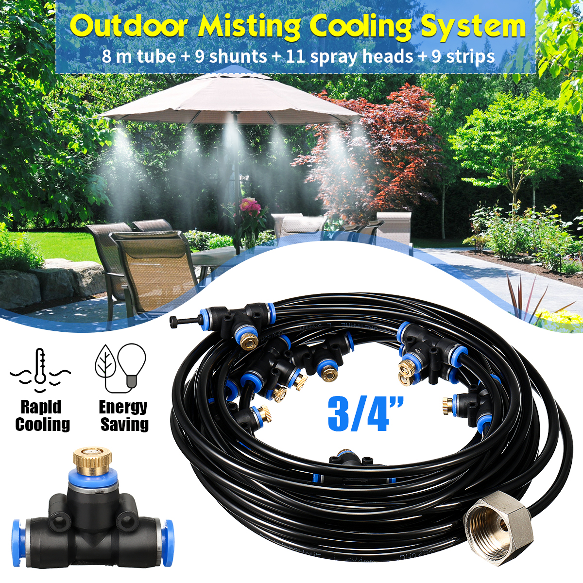 Misting-System-Fan-Cooler-Water-Cooling-Patio-Mist-Garden-Sprayer-Tool-With-Nozzles-Splitter-1591731-1