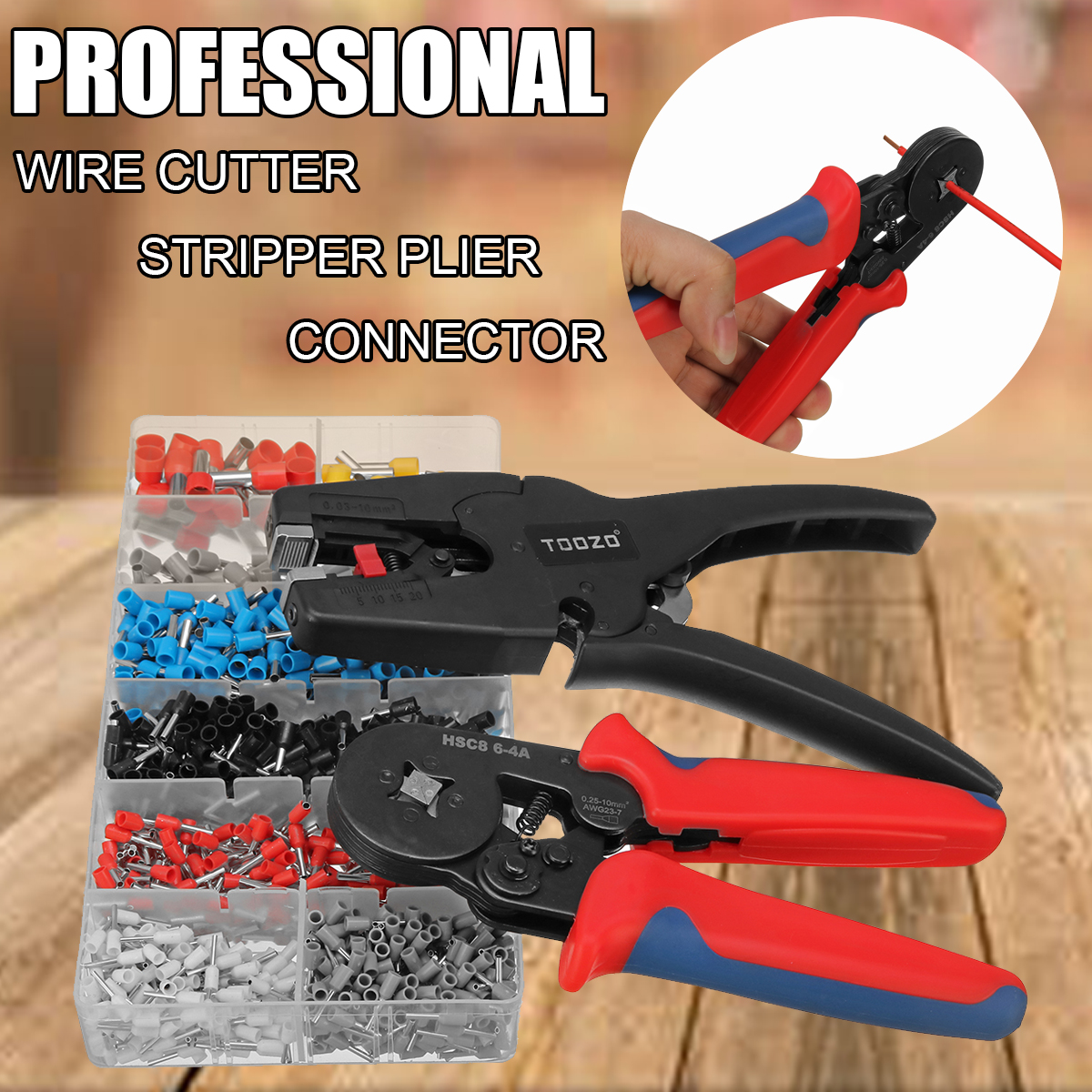 Professional-Crimper-Plier-Wire-Cutter-Stripper-1200Pcs-Electrical-Crimp-Terminals-1450329-1