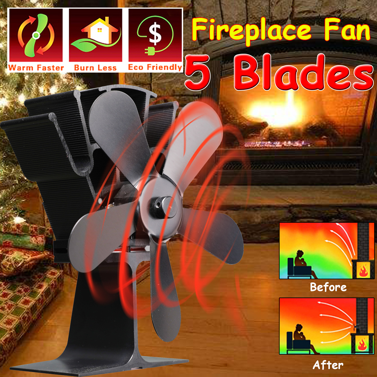 1100RPM-5-Blade-Wood-Stove-Fan-Fireplace-Fire-Heat-Powered-Saving-Ecofan-Silent-Fan-1726118-1