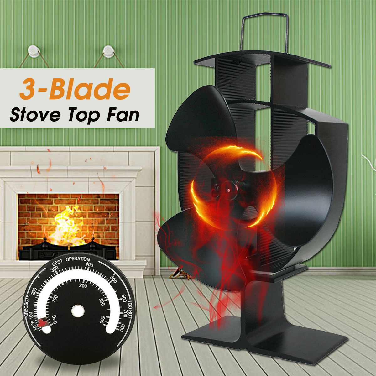 3-Blade-Heat-Powered-Stove-Fan-W-Thermometer-for-Wood-Log-Burning-Burner-Stove-1405753-1