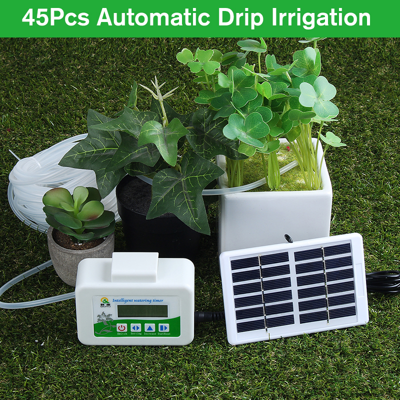 45Pcs-Solar-Intelligent-Watering-Timer-Automatic-Drip-Irrigation--10M-Hose--Solar-Panel--Copper-Filt-1624875-1
