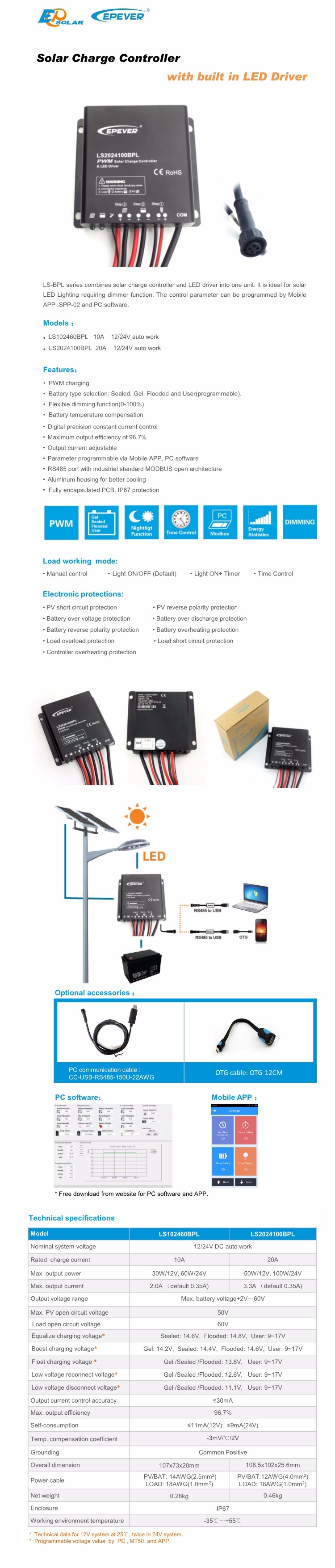 EPEVER-10A-12V-24V-PWM-Solar-Charge-Controller-Timer-IP67-Waterproof-Led-Driver-Solar-ChargeDischarg-1427503-6