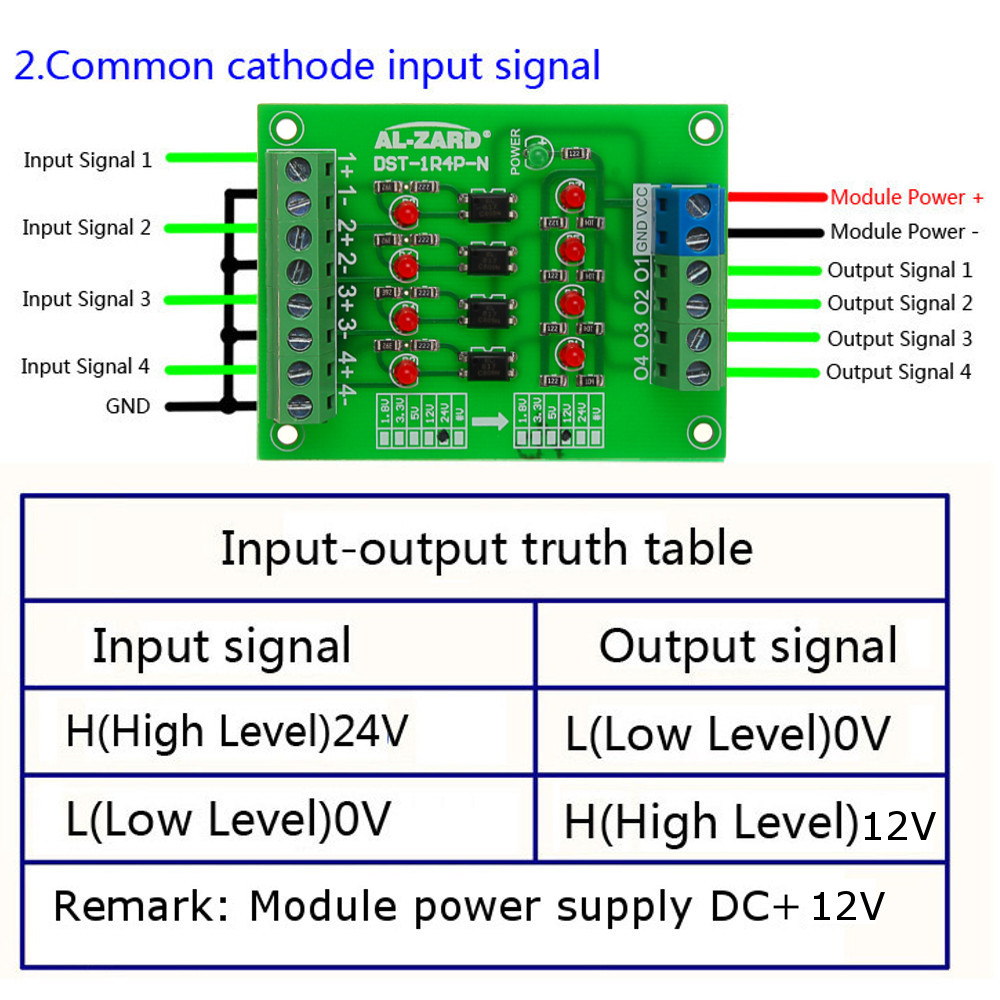 24V-To-12V-4-Channel-Optocoupler-Isolation-Board-Isolated-Module-PLC-Signal-Level-Voltage-Converter--1416551-4
