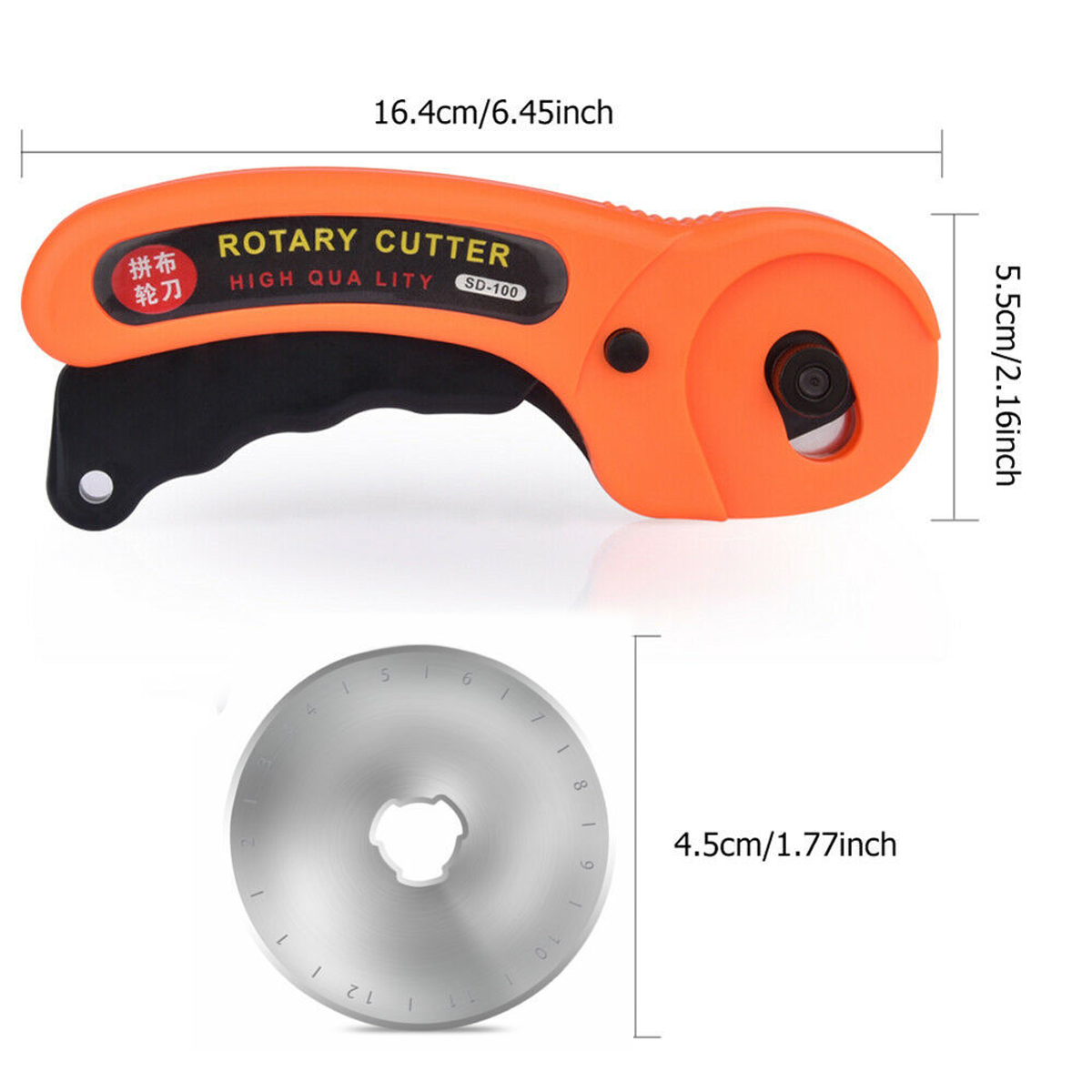 45mm-Round-Rotary-Cutter-Sewing-Quilting-Roller-Fabric-Cutting-Tool--10x-Bllades-1680572-8