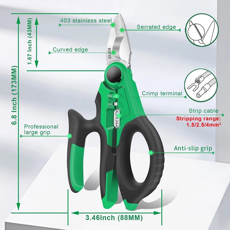 LAOA-6quot7quot-Wire-Cutter-Electrician-Scissors-Crimpper-Stainless-Wire-Stripper-Crimping-Tool-1859375-6