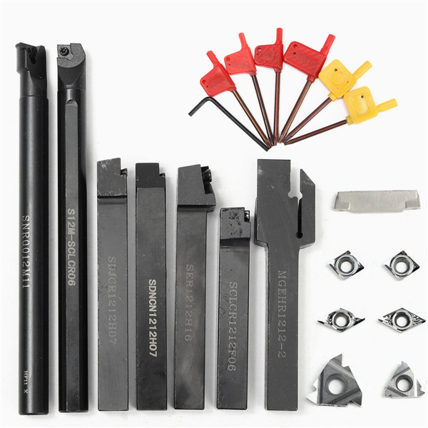 7pcs-12mm-Shank-Lathe-Turning-Tool-Holder-with-7pcs-Carbide-Inserts-1120949-1