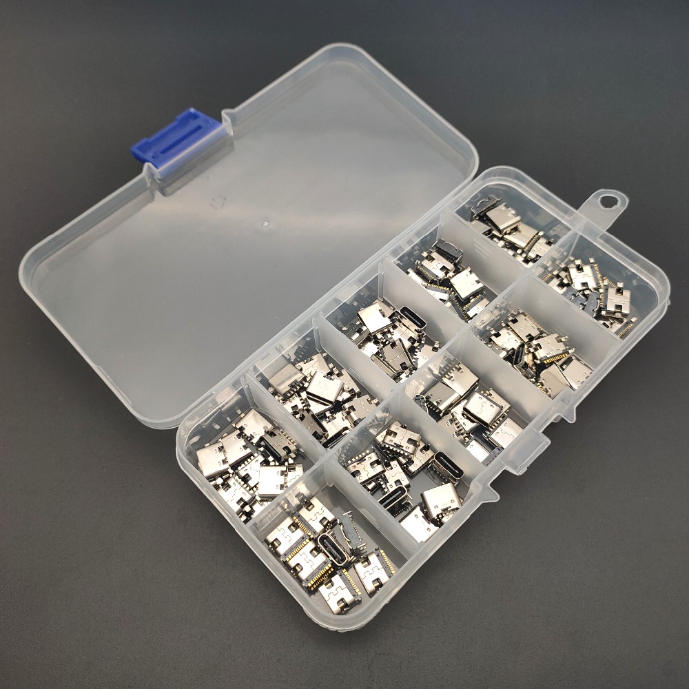 100PCS-10-Models-Type-C-USB-Charging-Dock-Connectors-Mix-Kit-6Pin16Pin-for-Phone-Digital-Product-1975899-4