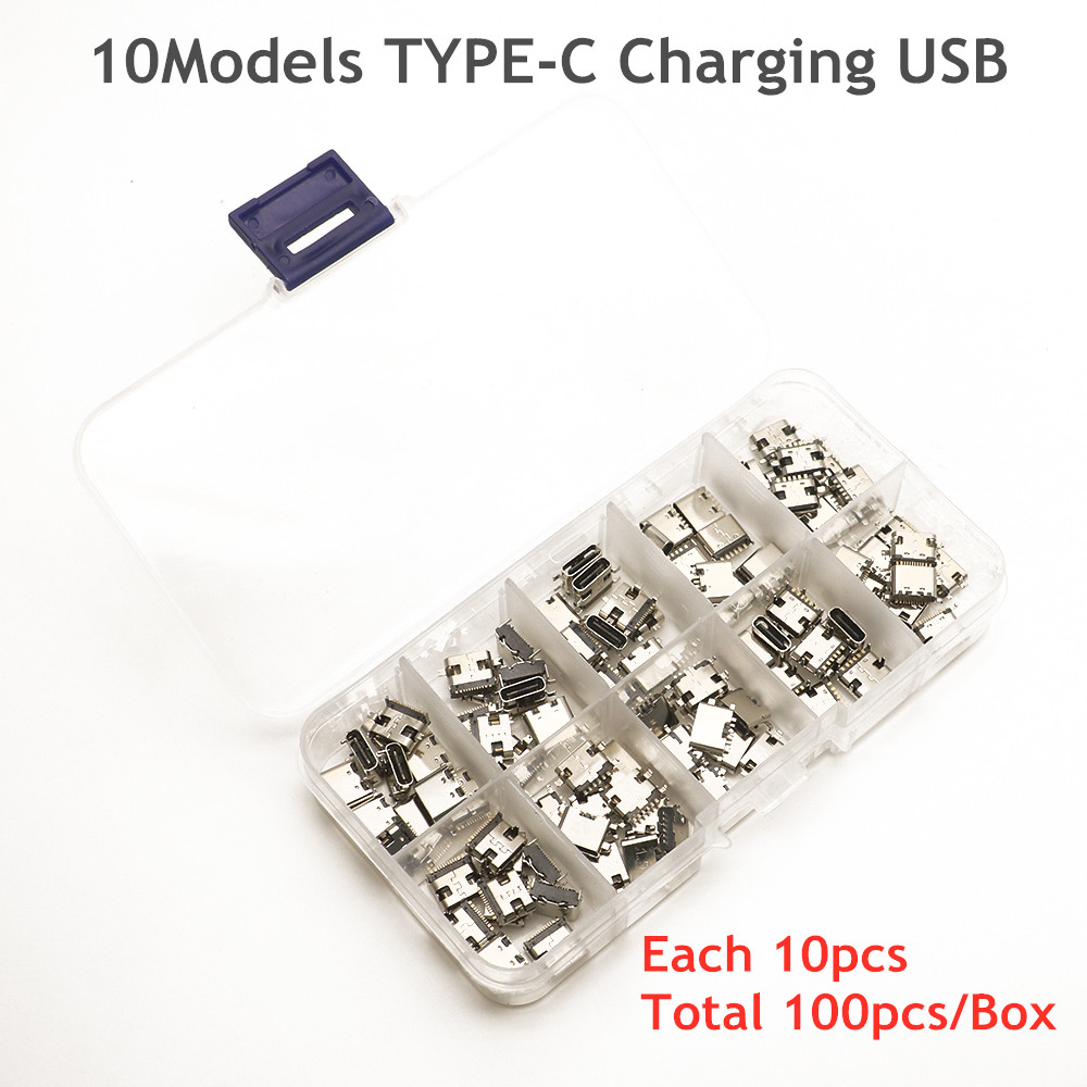 100PCS-10-Models-Type-C-USB-Charging-Dock-Connectors-Mix-Kit-6Pin16Pin-for-Phone-Digital-Product-1975899-5