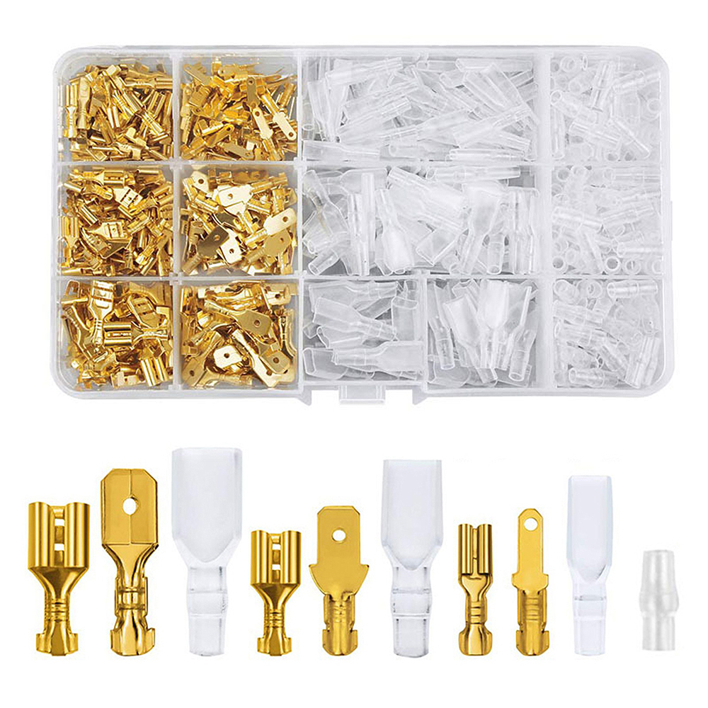 135270315PCS-Box-Insulated-Male-Female-Wire-Connector-284863MM-Golden-Electrical-Crimp-Terminals-Ter-1975903-1