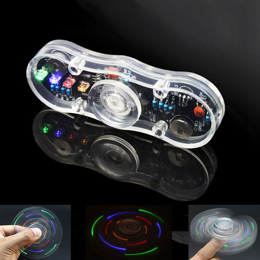 3pcs-DIY-Electronic-POV-Rotate-Fingertip-Gyro-Soldering-Kit-Colorful-LED-Electronic-Training-Part-1613528-1