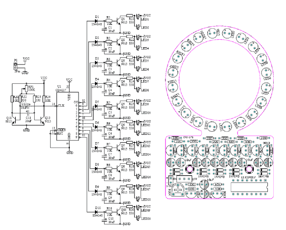 DIY-Gradient-LED-Flash-Light-Production-Kit-Electronic-4017NE555-Soldering-Training-Parts-1599309-7