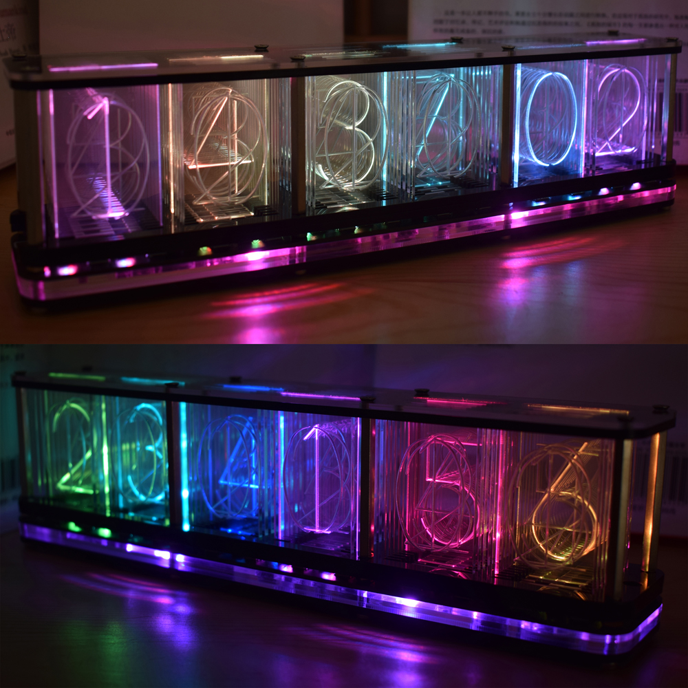 Geekcreitreg-DIY-Imitate-Glow-Clock-Kit-Full-Color-RGB-Glow-Tube-Clock-LED-Music-Spectrum-Kit-1772247-2