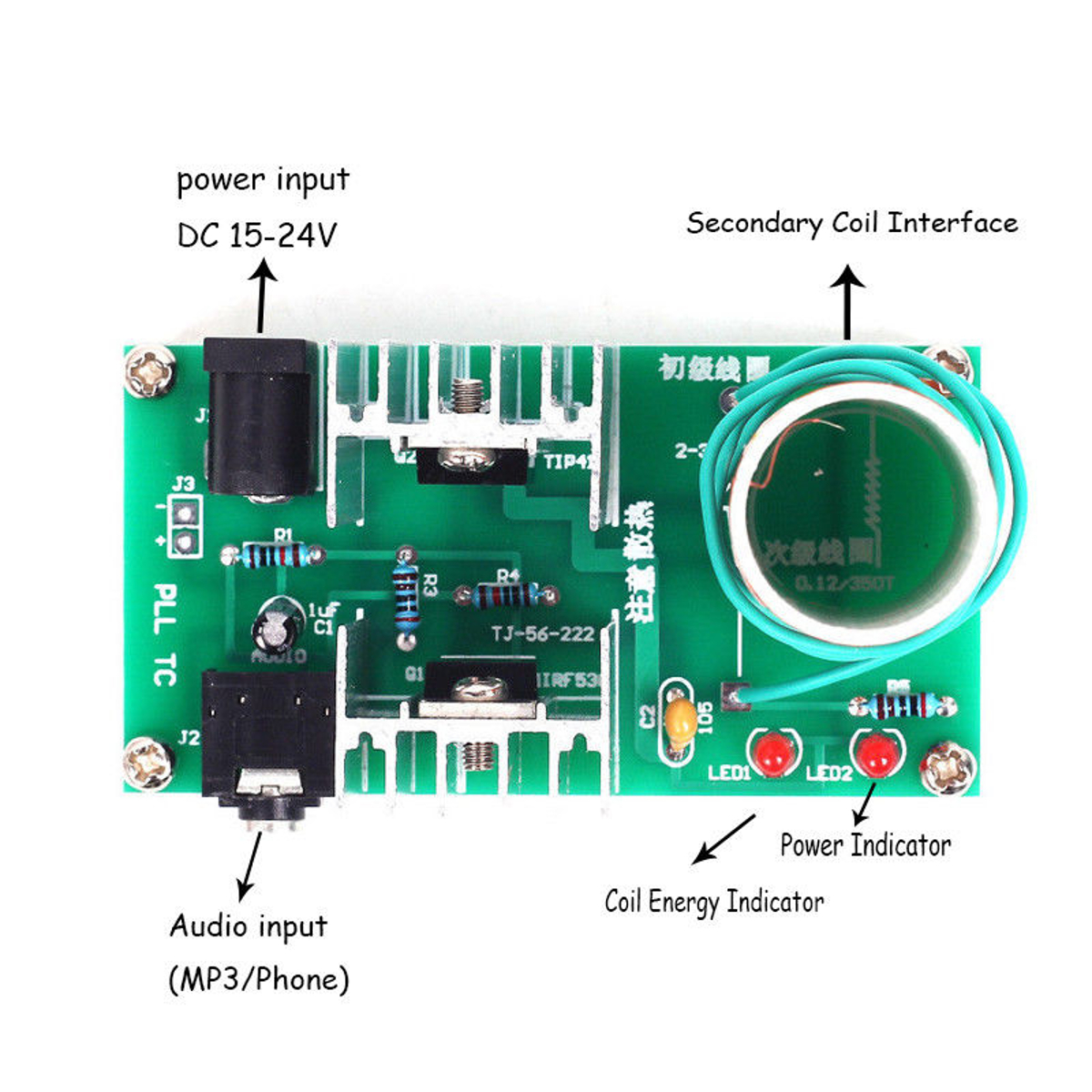 Geekcreitreg-DIY-Mini-Tesla-Coil-Module-Unassembled-15W-DC-15-24V-2A-Plasma-Speaker-Electronic-Kit-1326817-2