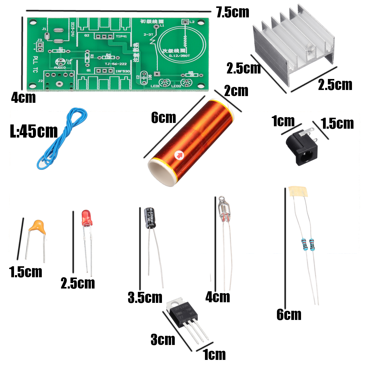 Geekcreitreg-DIY-Mini-Tesla-Coil-Module-Unassembled-15W-DC-15-24V-2A-Plasma-Speaker-Electronic-Kit-1326817-7