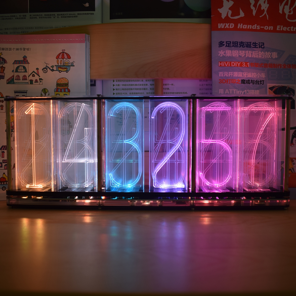 Oversized-Font-Analog-Nixie-Tube-Clock-Rainbow-LED-Full-Color-Music-Spectrum-DIY-Kit-1961428-2