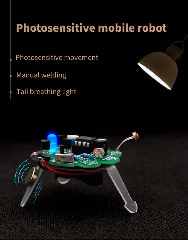 Photosensitive-Mobile-Robot-DIY-Kit-Bulk-Tail-Breathing-Lamp-Interesting-Electronic-Training-Kit-1885165-1