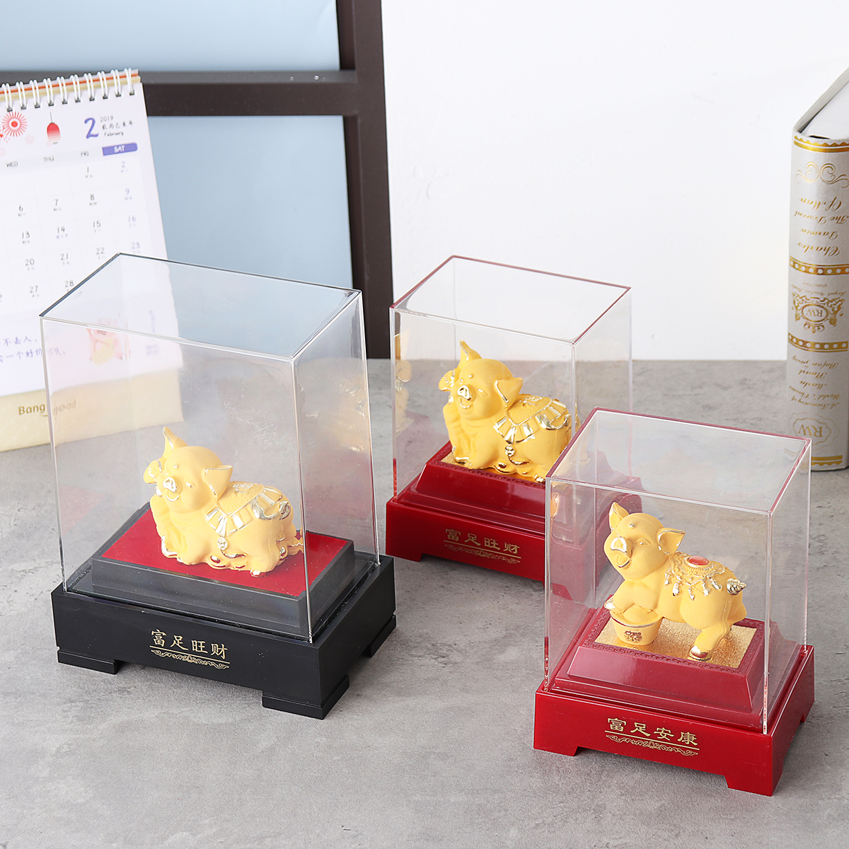 2019-Chinese-Zodiac-Gold-Pig-Money-Wealth-Statue-Office-Home-Decorations-Ornament-Gift-1515810-2