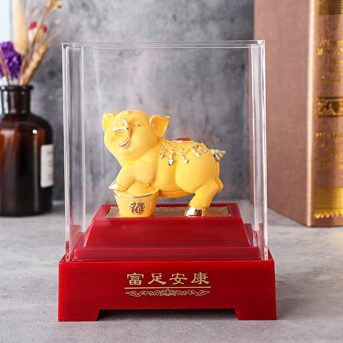 2019-Chinese-Zodiac-Gold-Pig-Money-Wealth-Statue-Office-Home-Decorations-Ornament-Gift-1515810-5