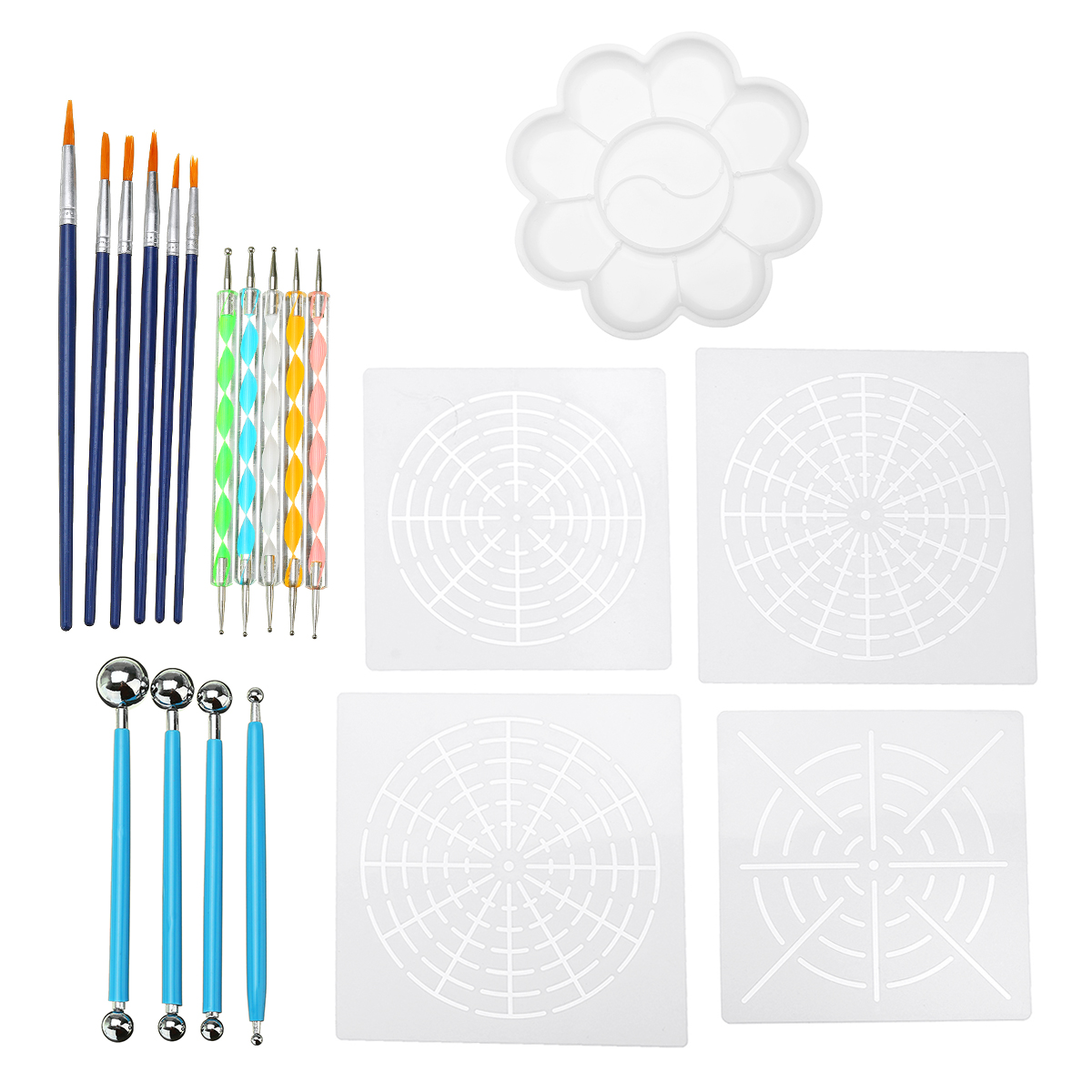 20PcsSet-Acrylic-Stick-Mandala-Painting-Tool-Stencil-Carving-Pottery-Diamond-Paintings-Tool-1561714-1